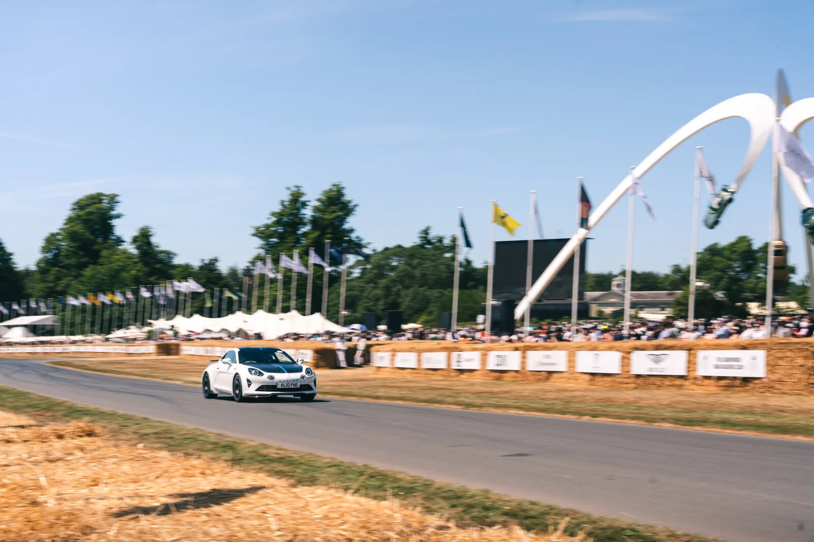 Alpine A110 Future-prototype in het blauw op het Goodwood Festival of Speed