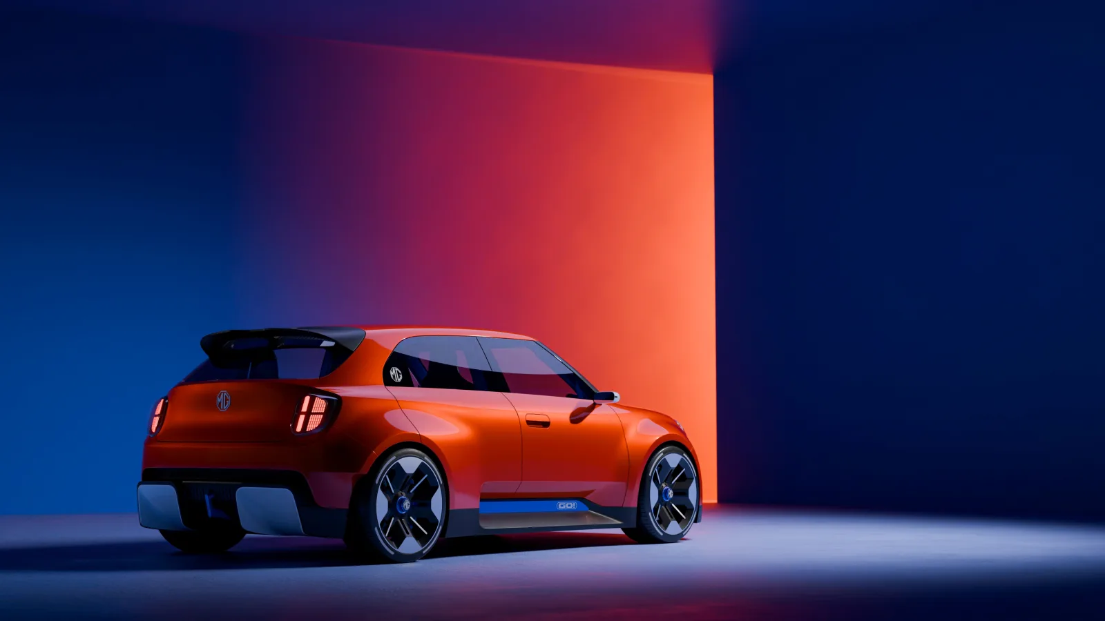 MG GO! concept car achterkant in oranje