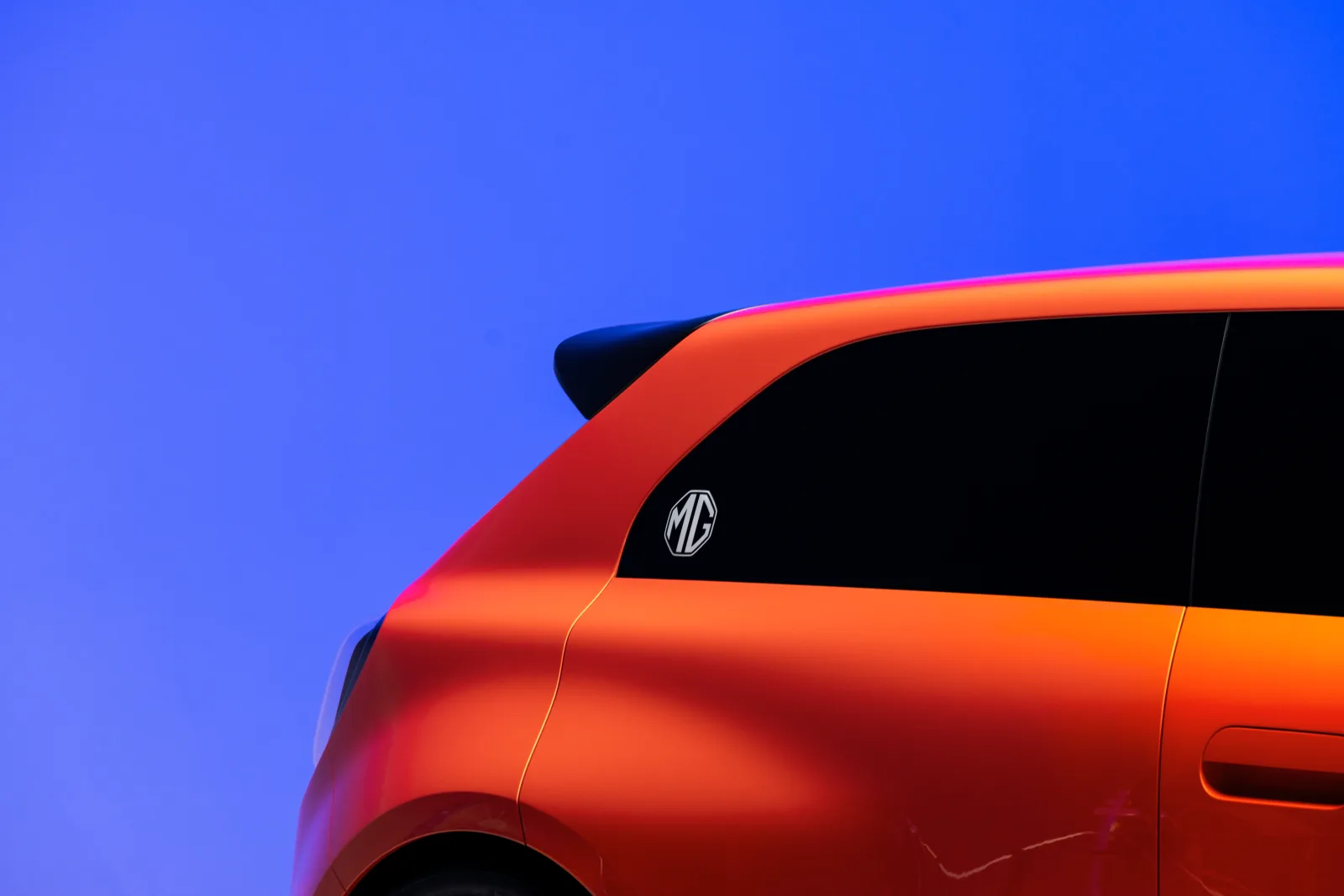 MG GO! concept detail met MG-logo en dakspoiler