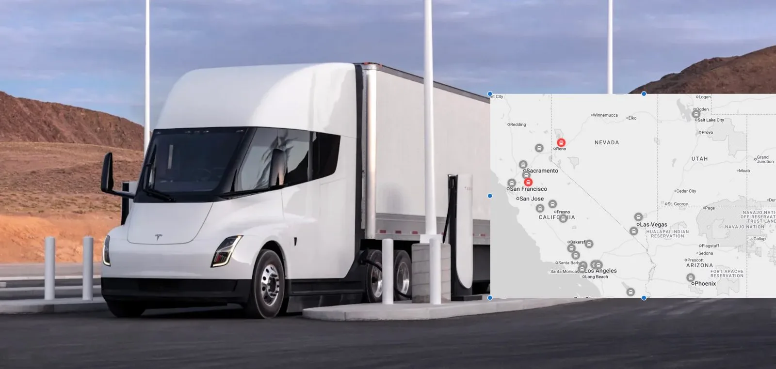 Tesla Megacharger Semi laadnetwerk